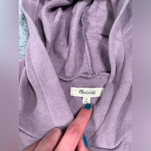 Madewell purple puff sleeve Hoodie medium - Picture 4 of 10